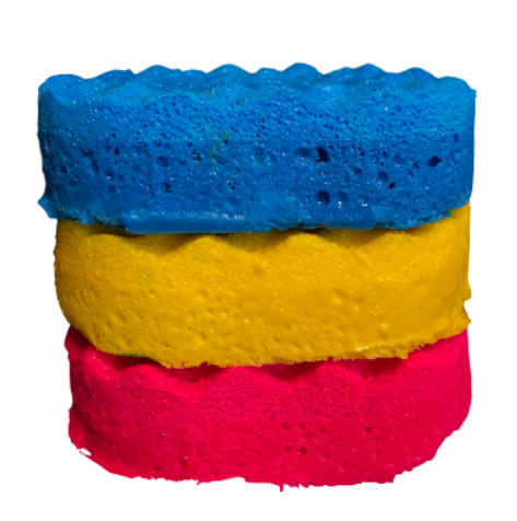 Aftershave inspired exfoliating soap sponge